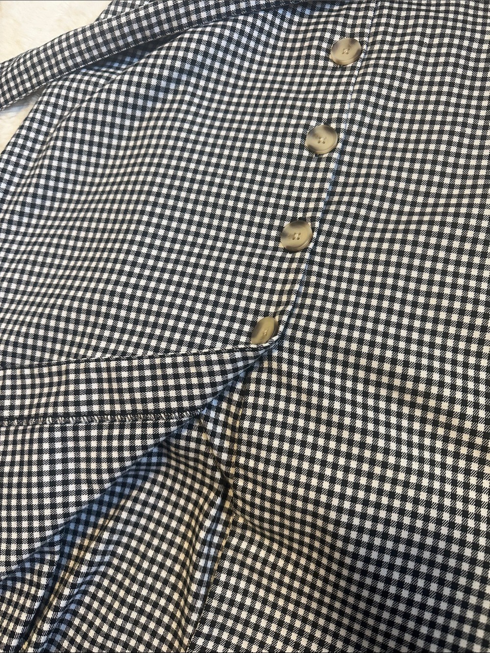 MANGO Black and White Gingham Button-Front Women's Dress size 2 - Picture 2 of 6